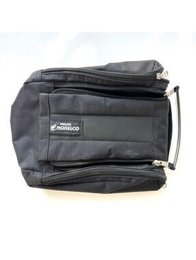 Philips Norelco Black Travel Toiletry Bag Shaver Grooming Kit Case Zippers